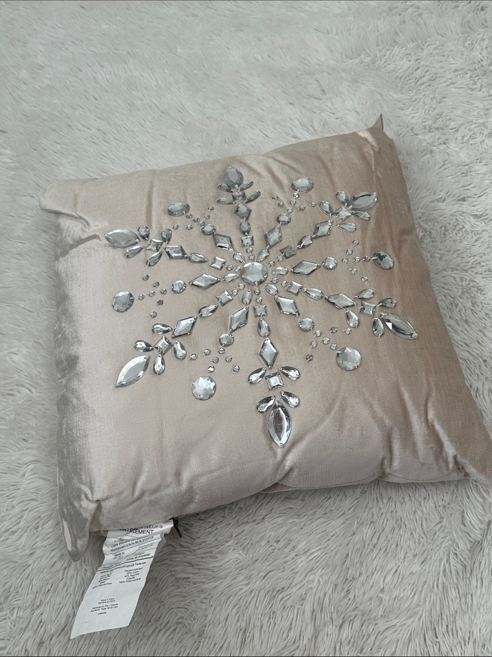 🌴 NWT Pier 1 Faux Gemstone Velvet Winter/Christmas Throw Pillow